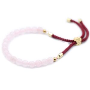 Gold Plated Rose Quartz Gemstone Bracelet