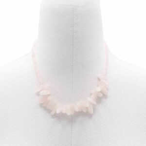 Rose Quartz Gemstone Necklace - Longstone